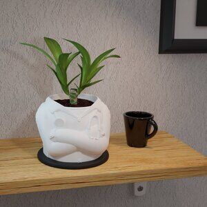 Doctor Planter Pot Unique Novelty Plant Pot with Crossed Arms, Small Indoor